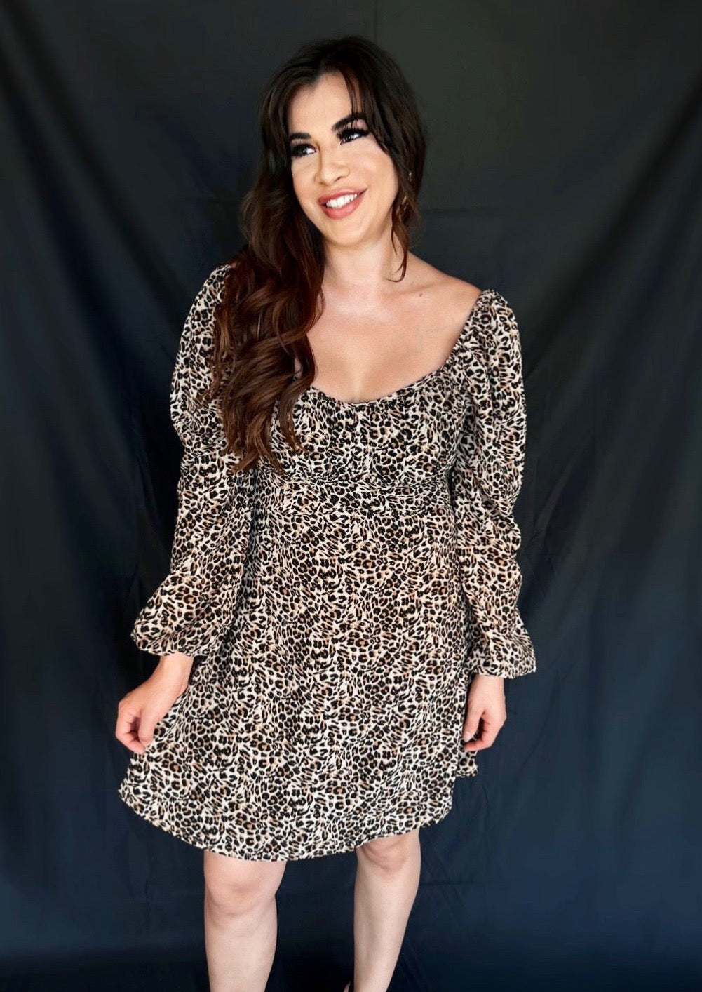 Theresa dress in Leopard