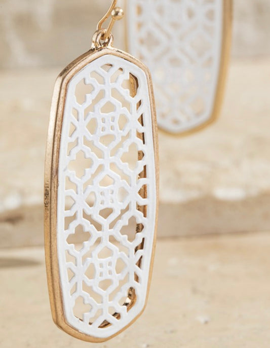 Geometric Oval Earrings